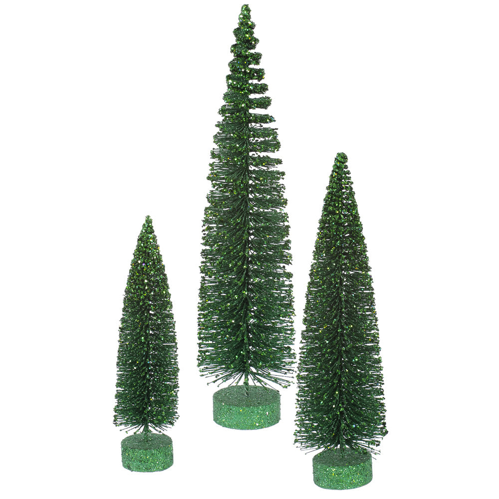 Vickerman 12″-16″-20″ Emerald Glit Oval Tree Set - L137524