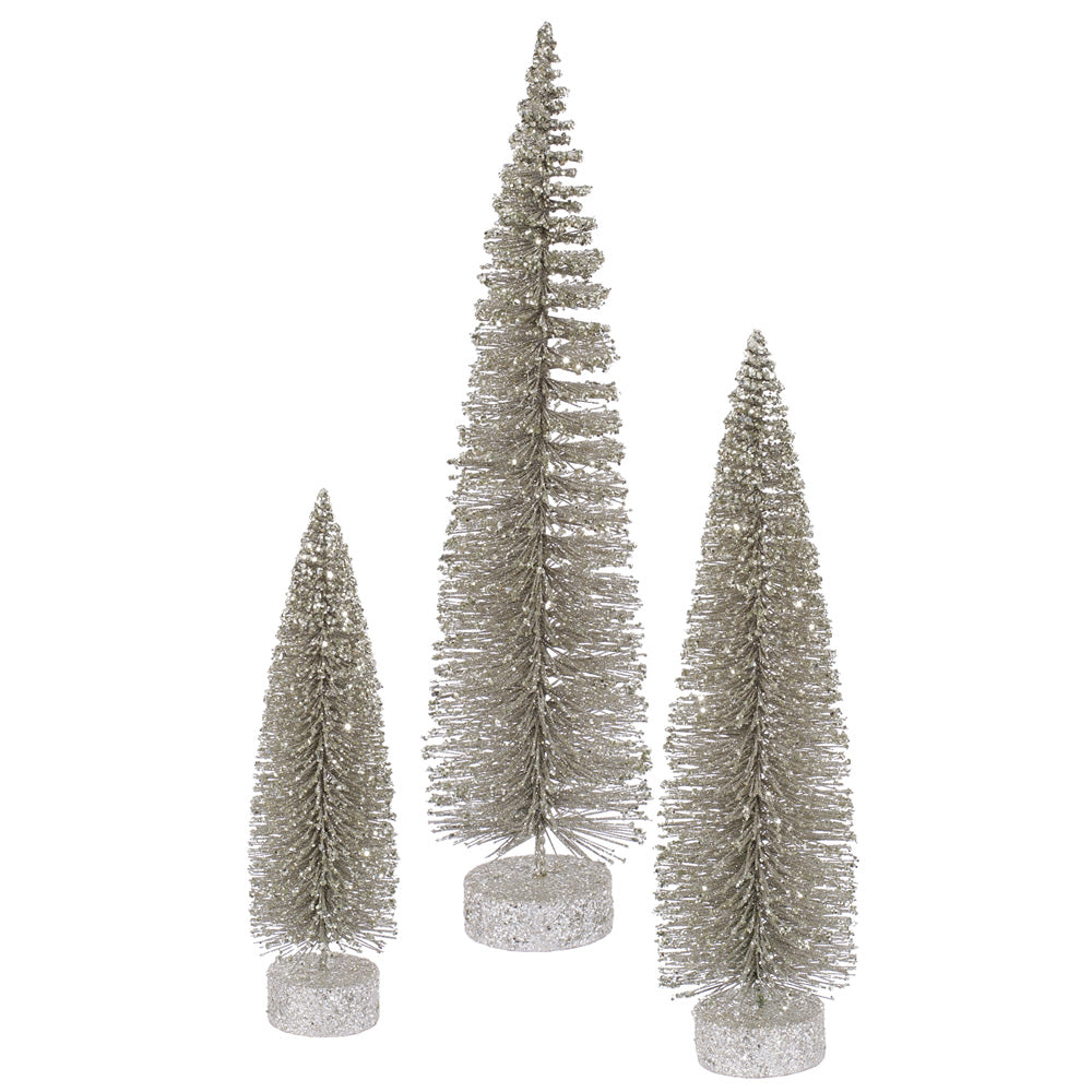 Vickerman 12″-16″-20″ Champagne Glit Oval Tree Set - L137538