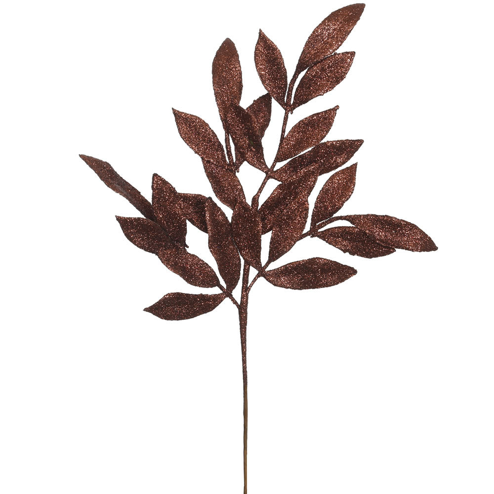Vickerman 22″ Chocolate Glit BayLeaf Spray 12/Bg - L152915