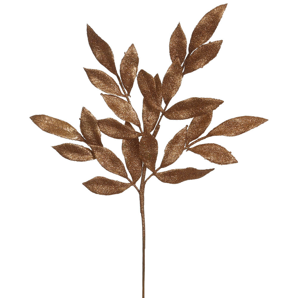Vickerman 22″ Copper Glit BayLeaf Spray 12/Bg - L152928