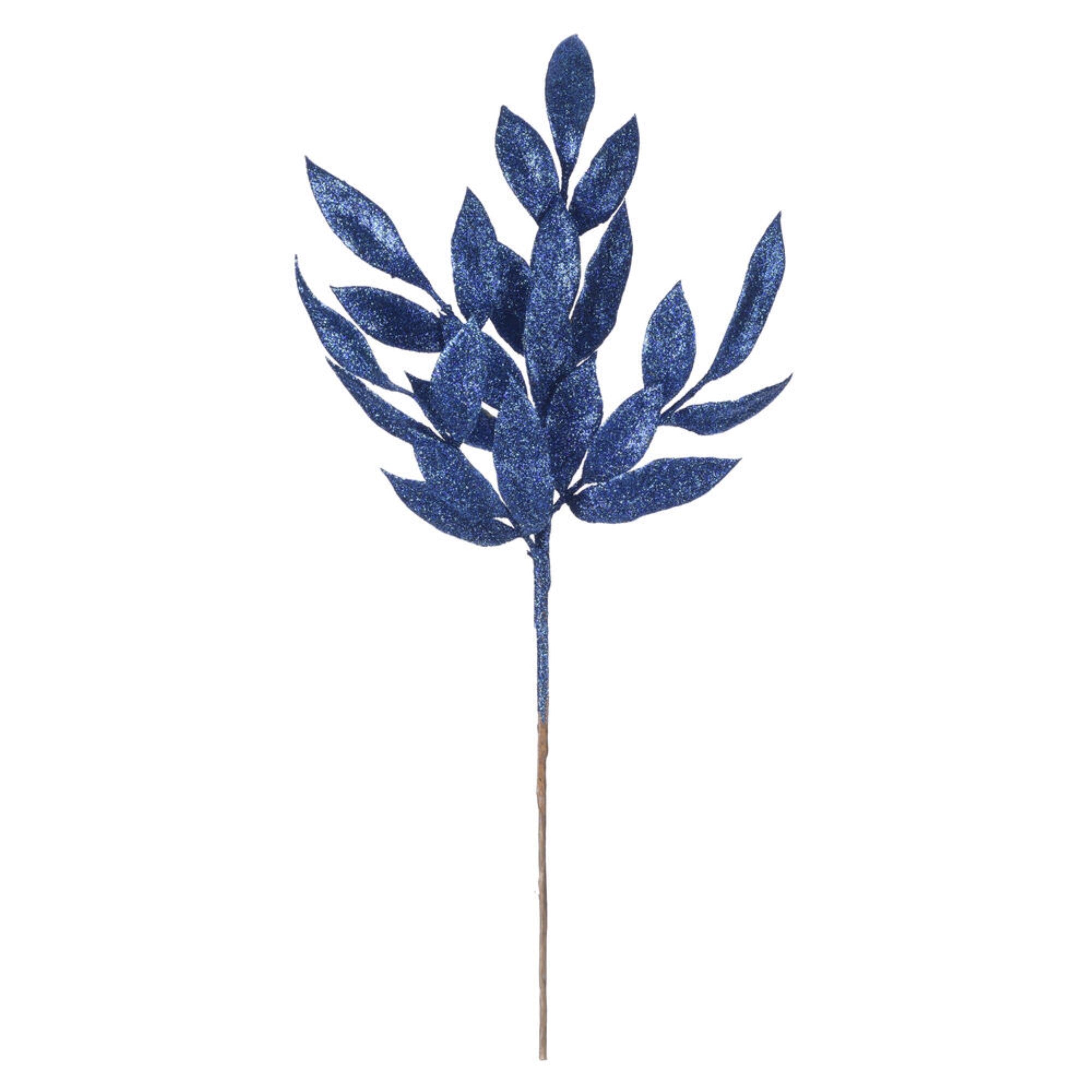 22” Midnt Blue Glit BayLeaf Spray 12/Bg