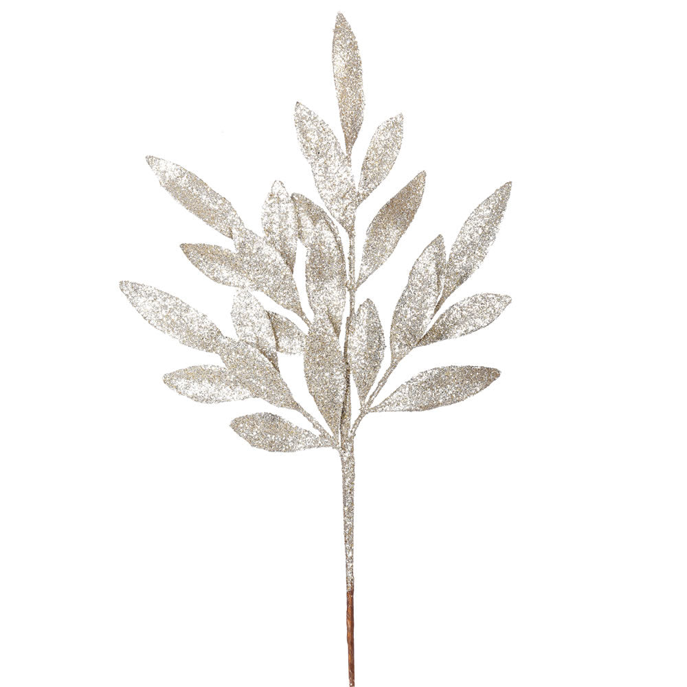 Vickerman 22″ Champagne Glit BayLeaf Spray 12/Bg - L152938