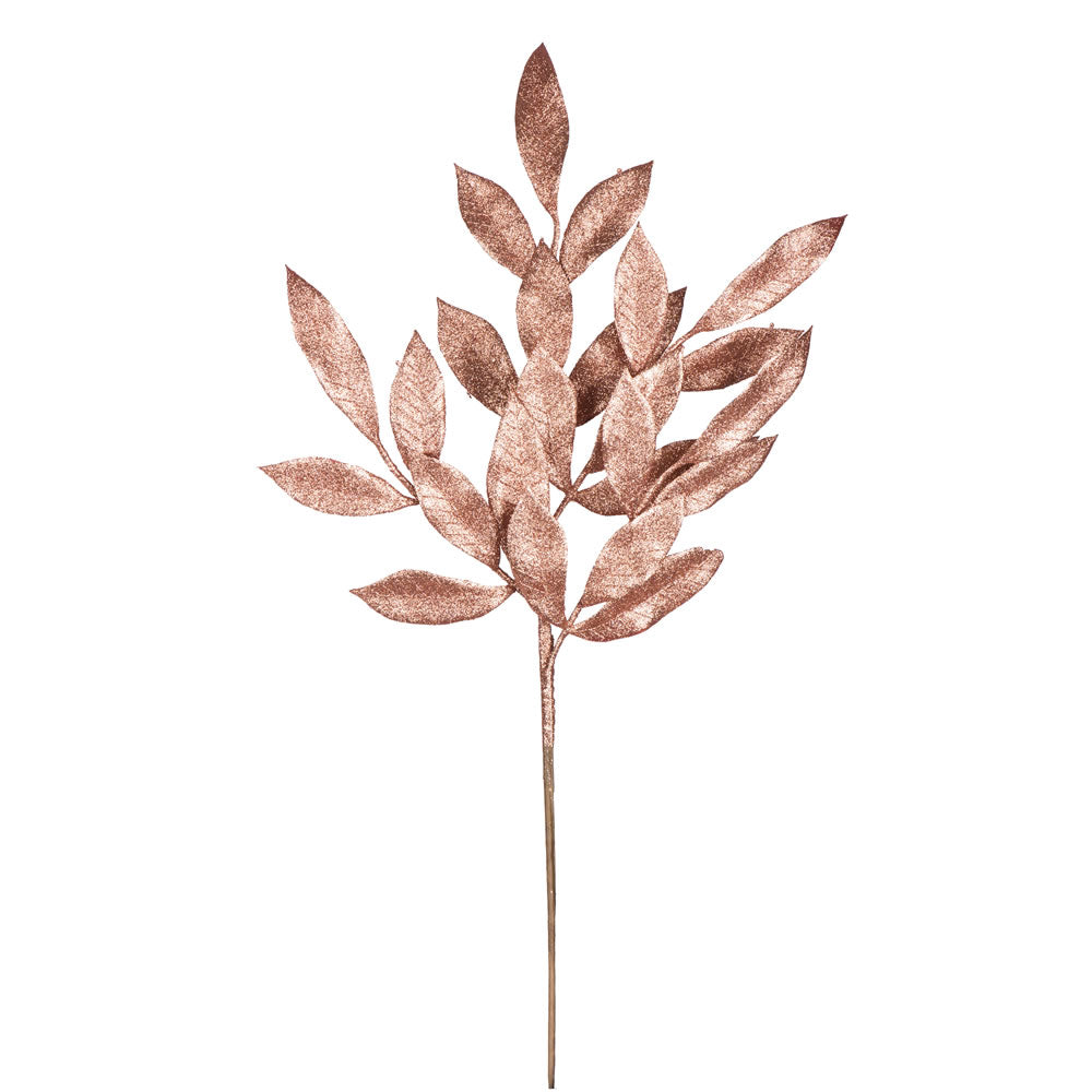 Vickerman 22″ Rose Gold Glit BayLeaf Spray 12/Bg - L152958