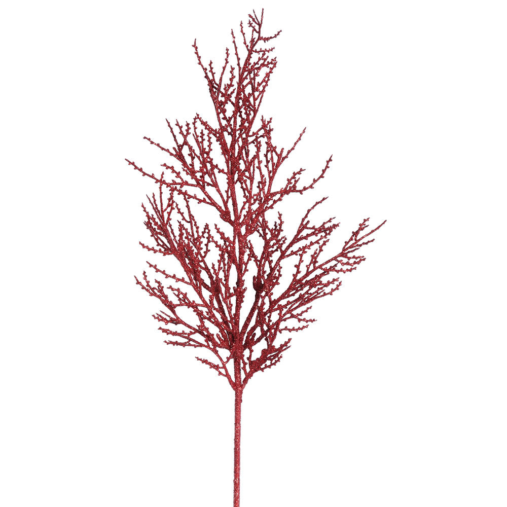 Vickerman 28″ Red Glitter Wild Huck Spray 6/Bag - L162403