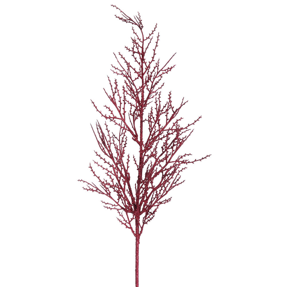 Vickerman 28″ Burgundy Glittr Wild Huck Spray 6/Bg - L162405