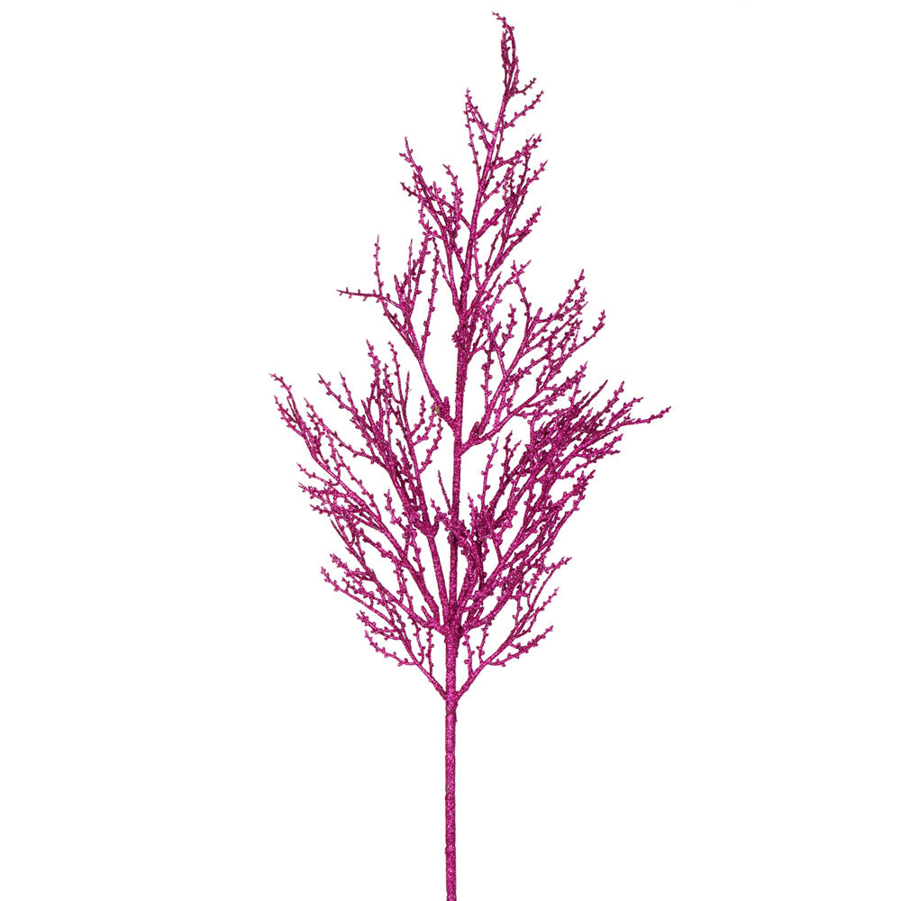 Vickerman 28″ Magenta Glitter Wild Huck Spray 6/Bg - L162410