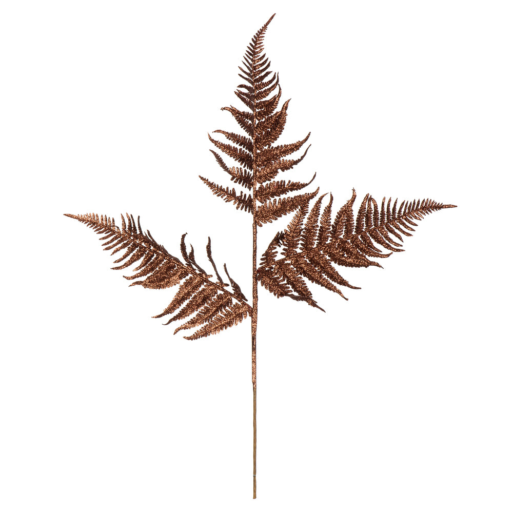 Vickerman 22″ Chocolate Glitter Fern Spray 6/Bag - L162615