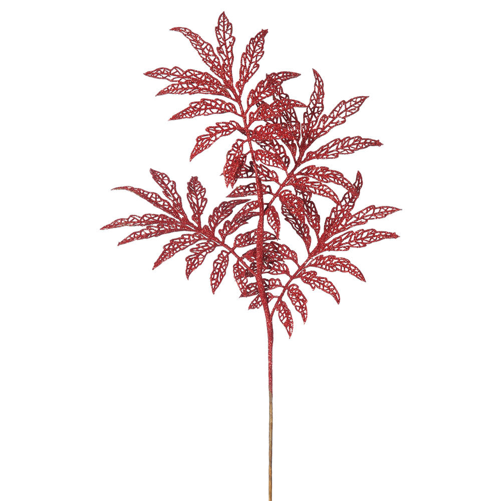 Vickerman 22″ Red Glitter Sumac Spray 6/Bag - L162803