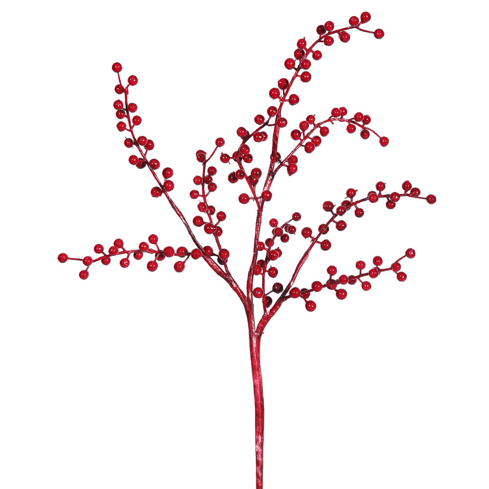 Vickerman 17″ Plastic Red Outdoor Berry Spray 6/Bg - L165402