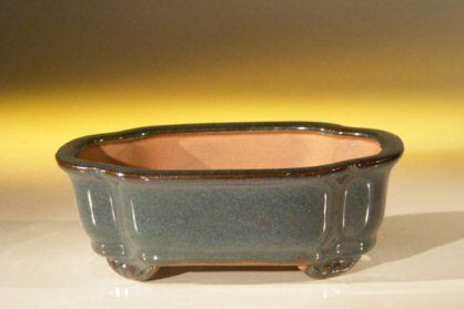 Dark Green Ceramic Bonsai Pot - Rectangle<br><i>6.125 x 5.0 x 2.125</i>