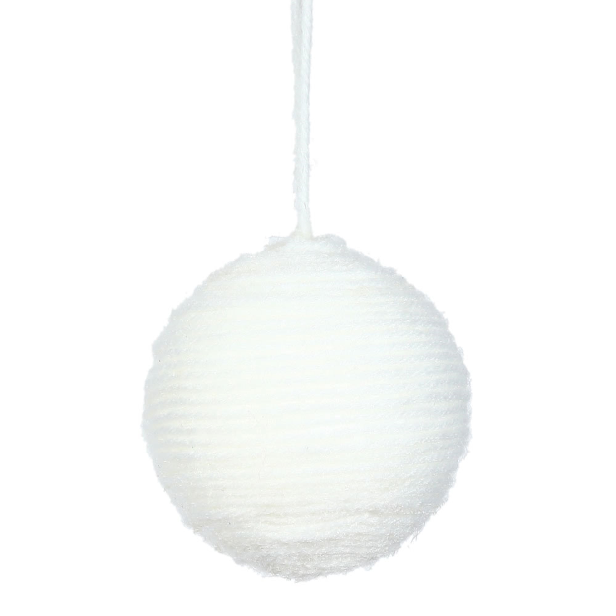 2.4” White Yarn Ball Ornament 12/Bag