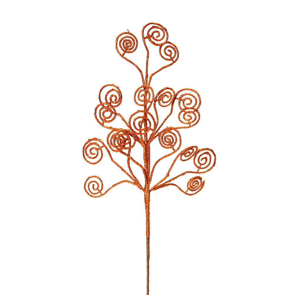 Vickerman 17” Copper Glitter Curly Spray 6/Bg - L180528
