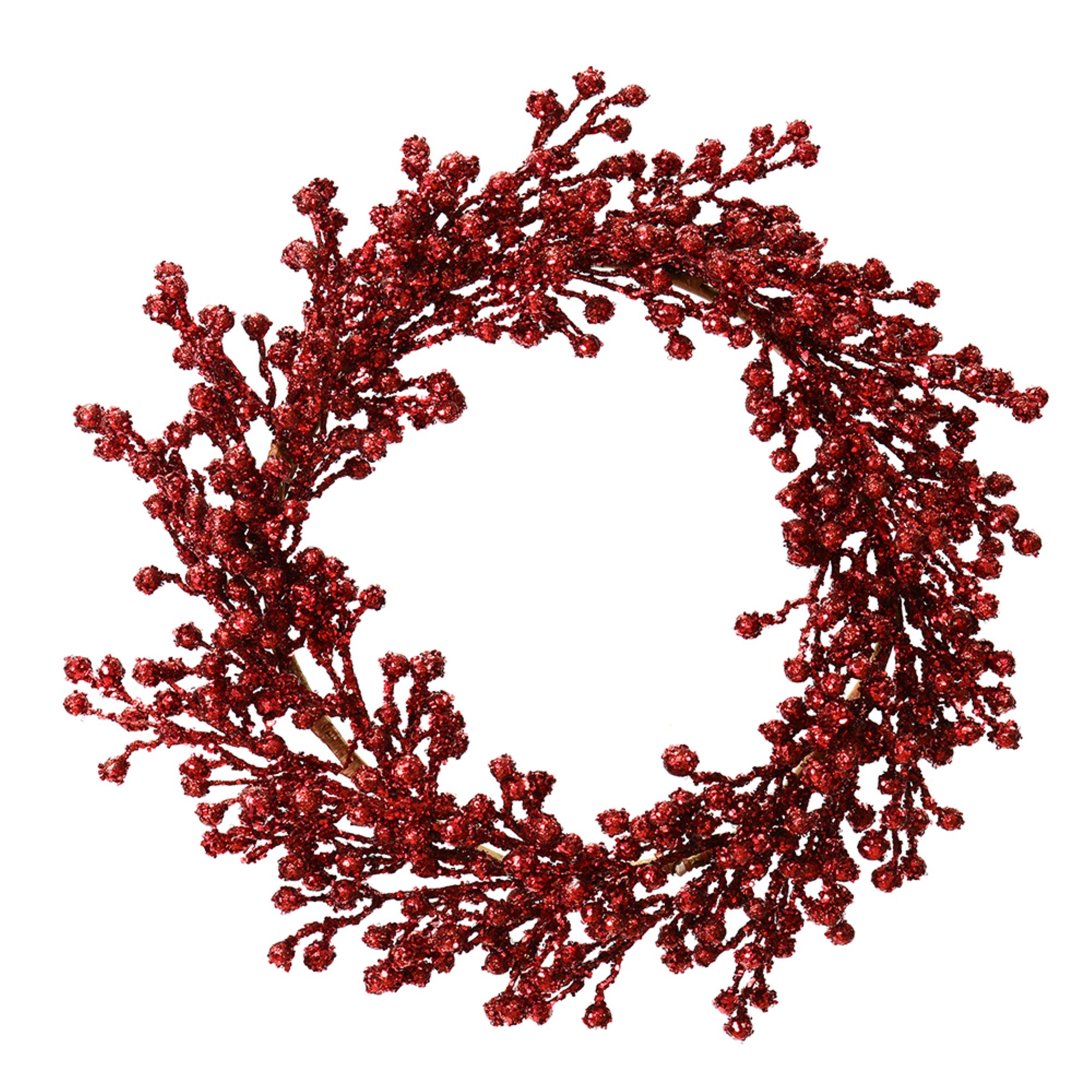 22” Burgundy Glitt Berry Wreath Outdoor