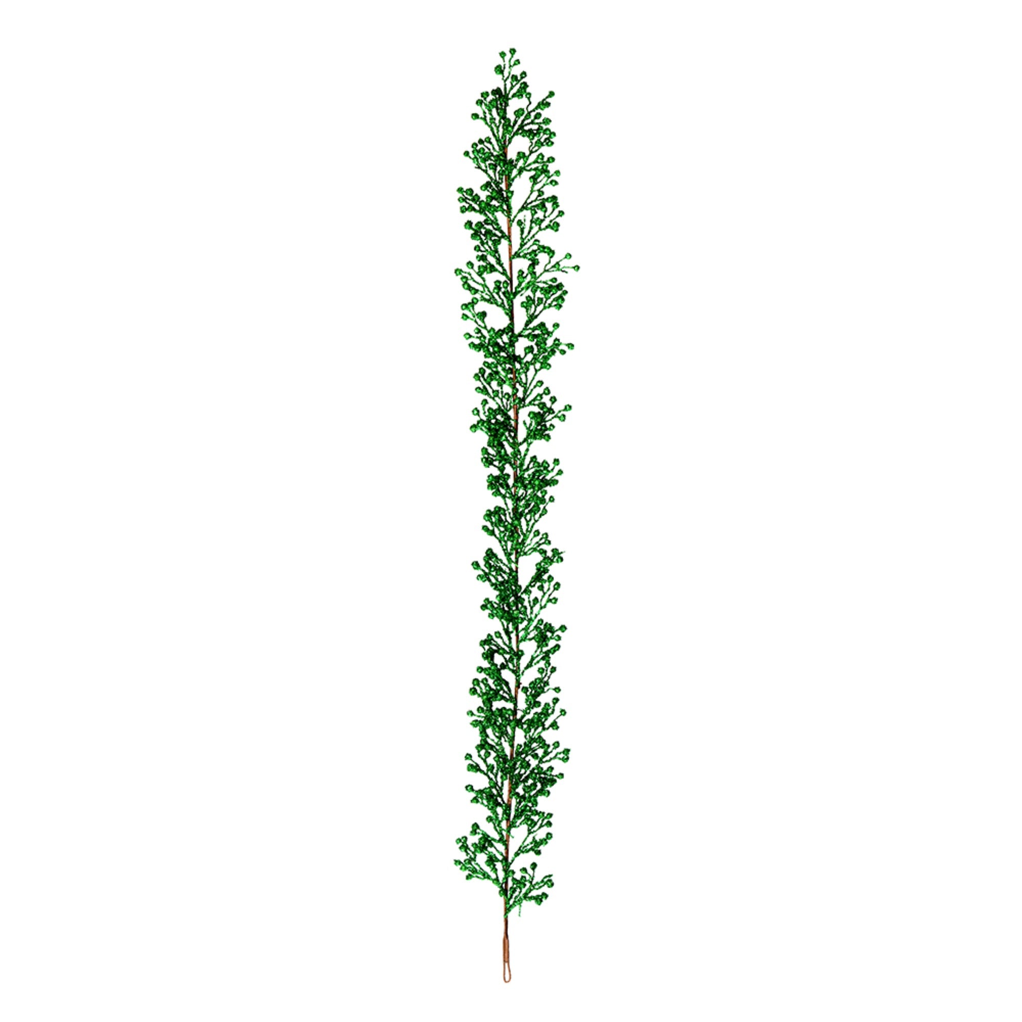 6' Green Glitter Berry Garland Outdoor