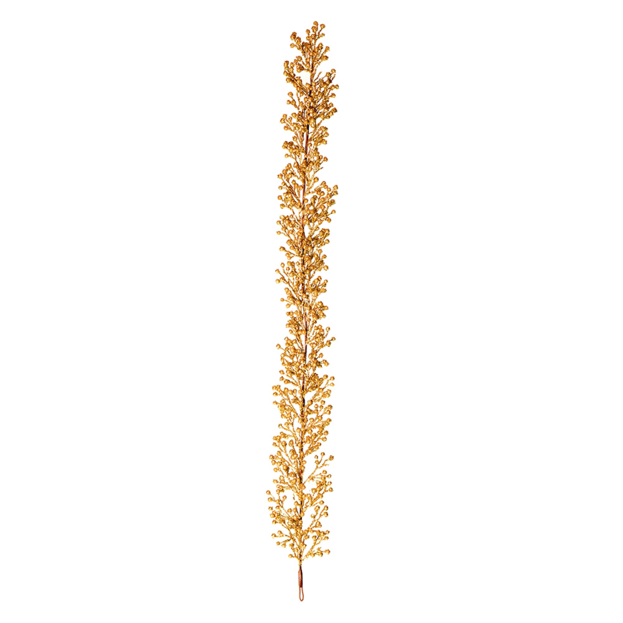 6' Gold Glitter Berry Garland Outdoor