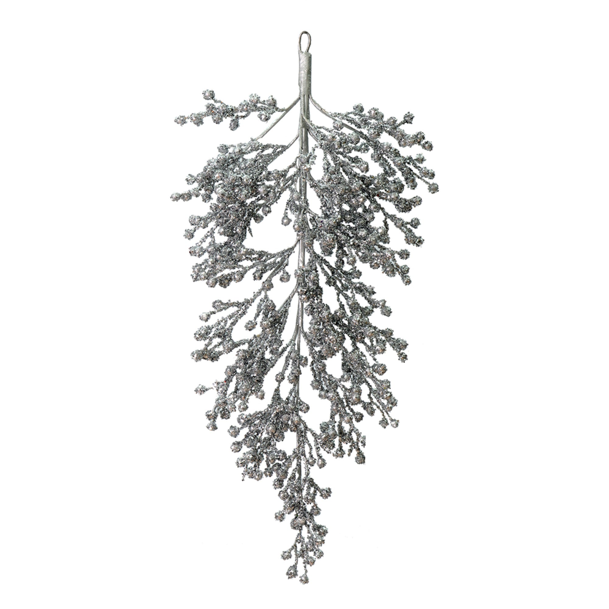 33” Silver Glitter Berry TearDrop Outdr