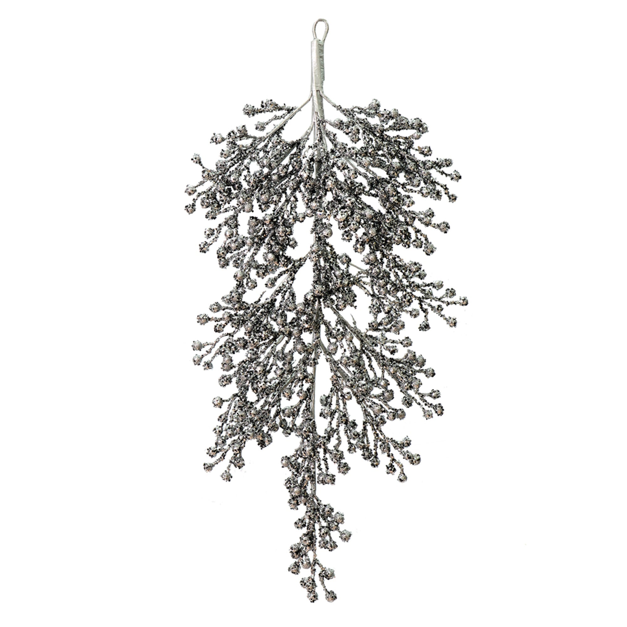 33” Pewter Glitter Berry TearDrop Outdr