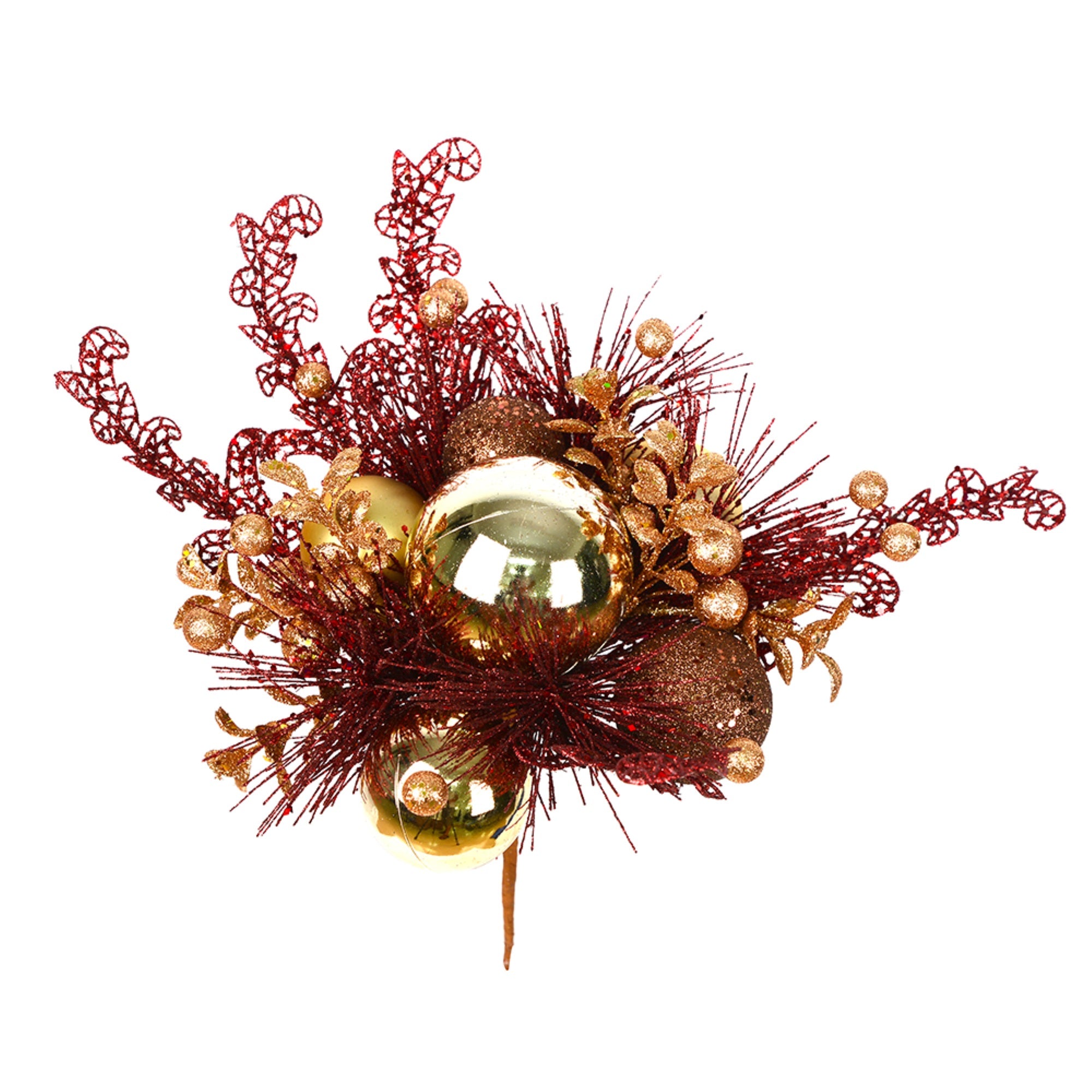10” Chocolate/Gold Orn Pick 2/Bg