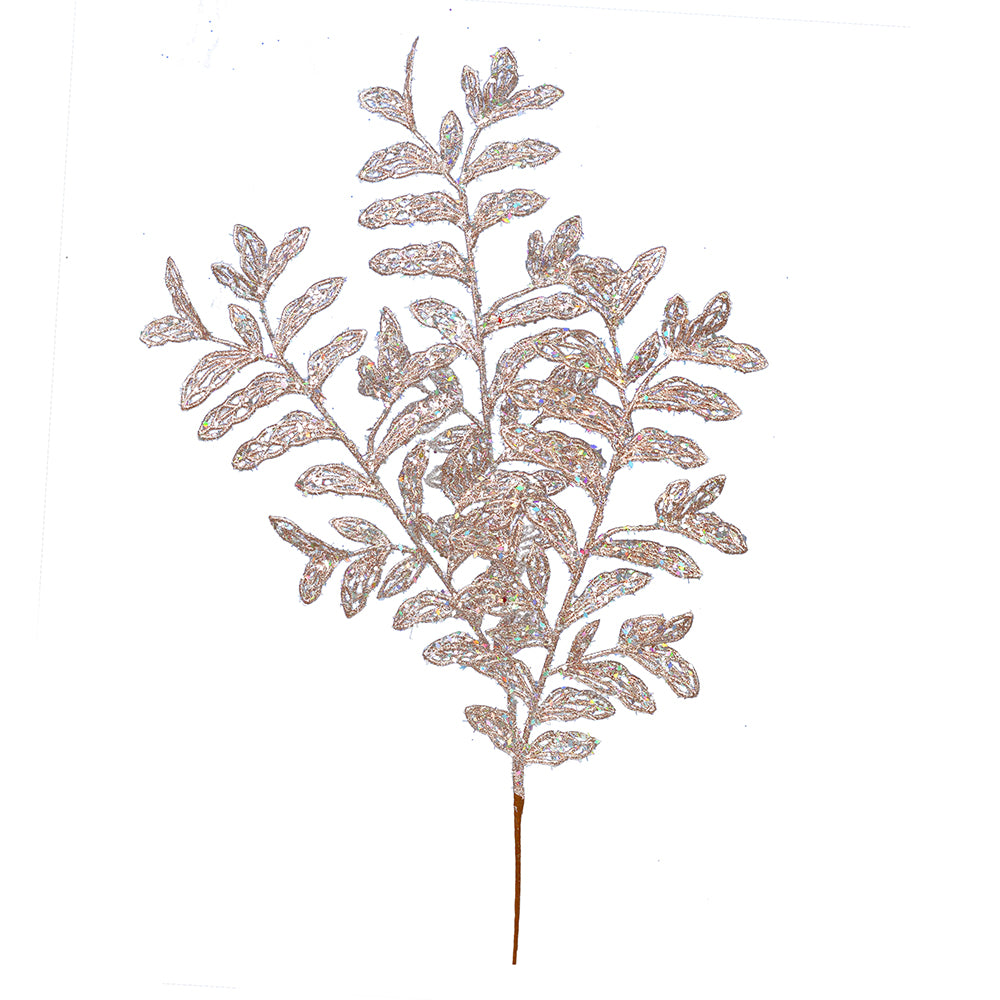 Vickerman 22” RoseGold Bipinnate Glit Lf Spry 12Bg - L186158