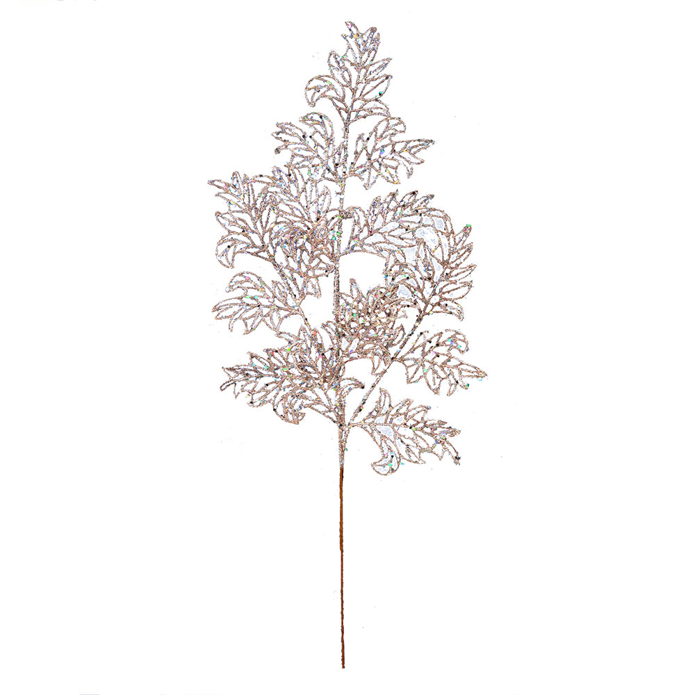 Vickerman 22” RoseGld Glit Lace Holly Lf Spry 12Bg - L186258