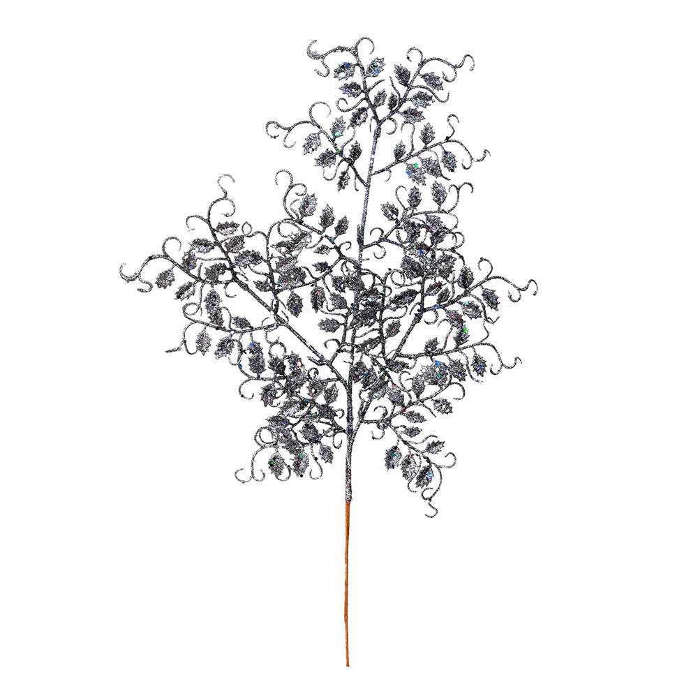 Vickerman 22” Gunmetal Ruscus Glitter Spray 12/Bg - L186384