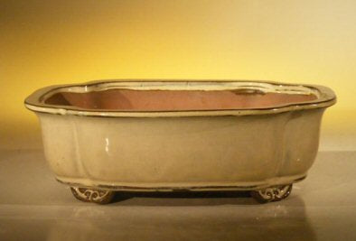 Beige Ceramic Bonsai Pot - Rectangle<br><i>10 x 8 x 3.125</i>