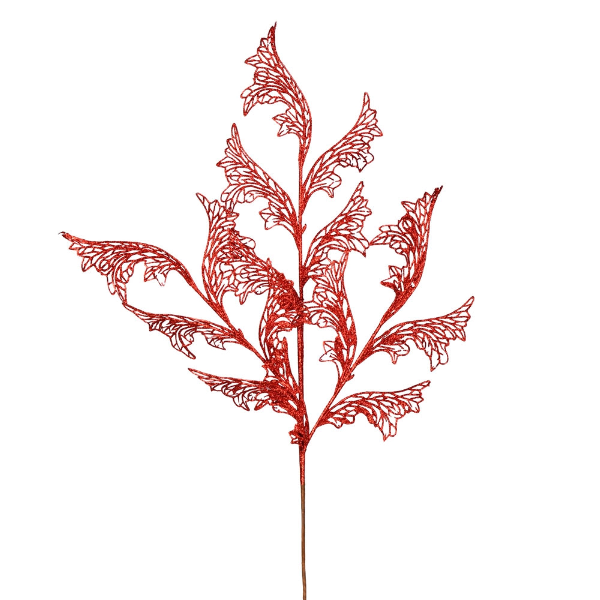 27” Red Glitter Coral Bells Spray 12/Box