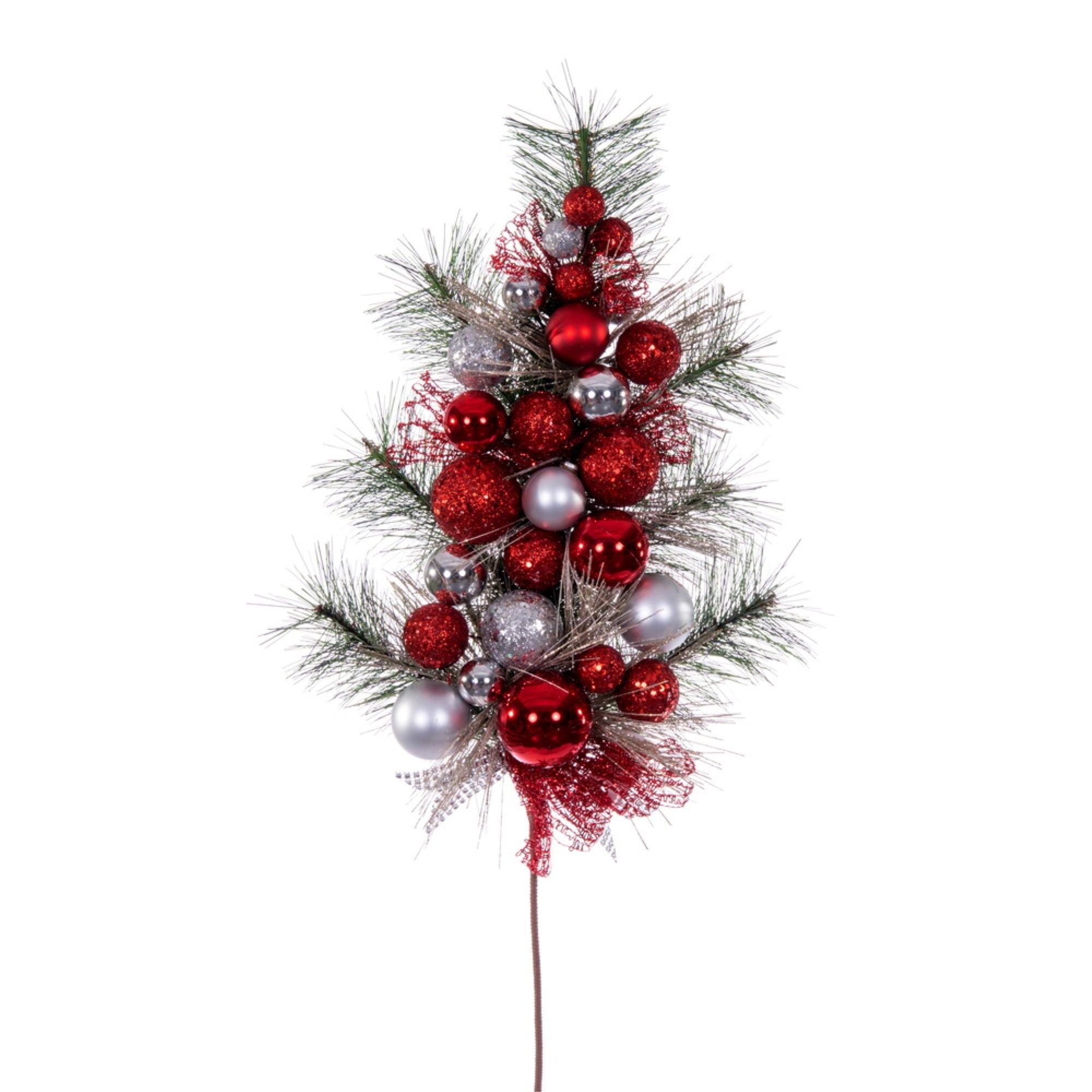 28” Red/Silver Deco Spray 2/Box