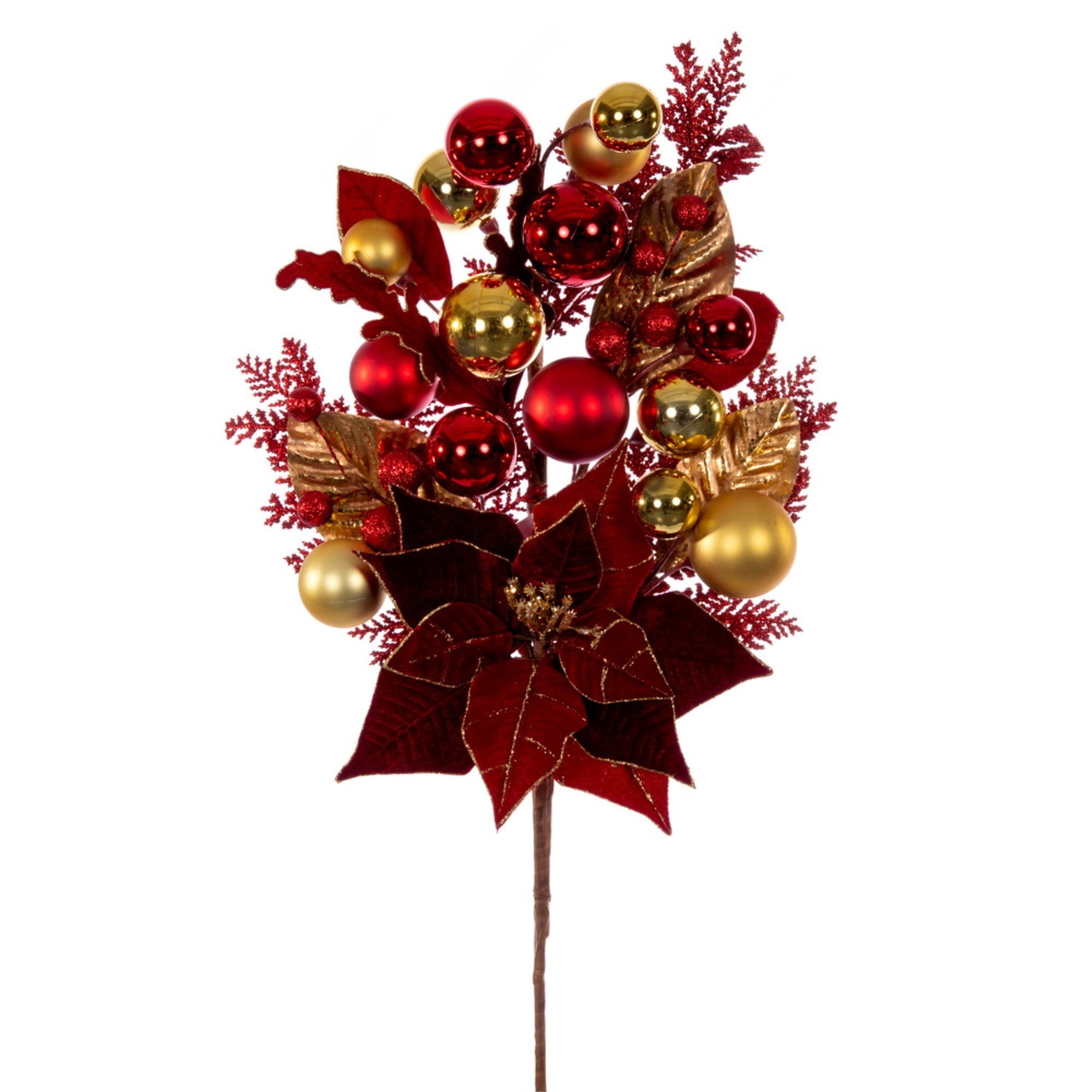 28” Red Poinsettia Deco Spray 2/Box