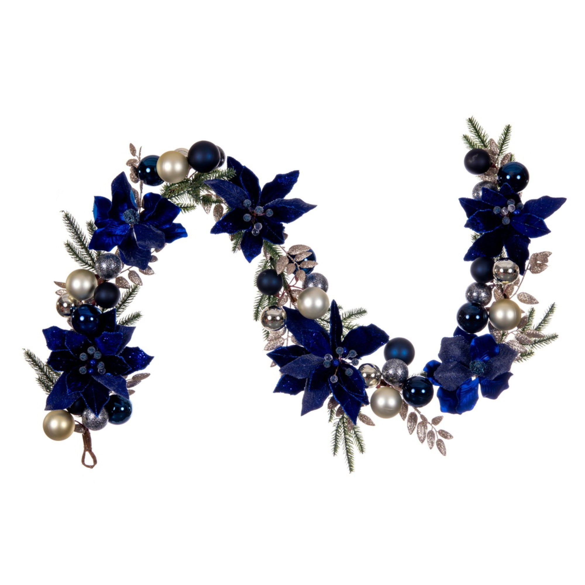 6' Midnight Blue Magnolia Garland
