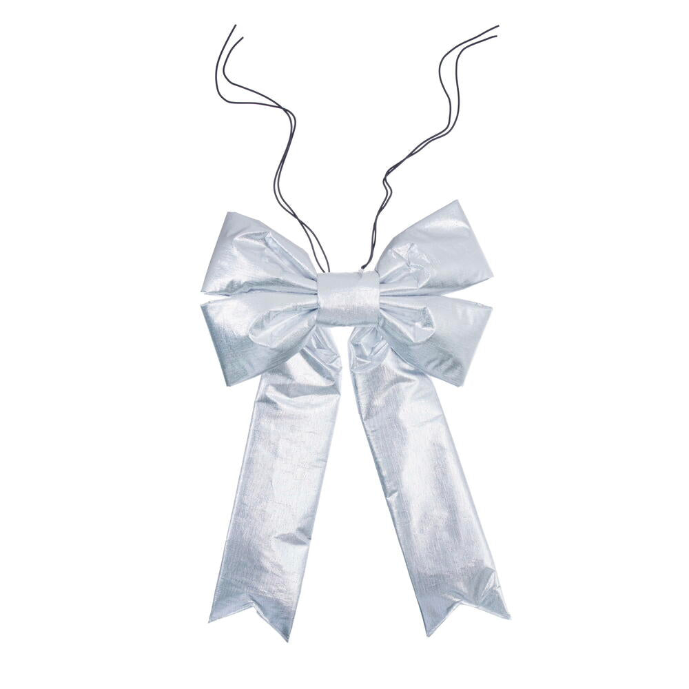 12” x 15” Silver Metallic UV Bow 3.5” Sz