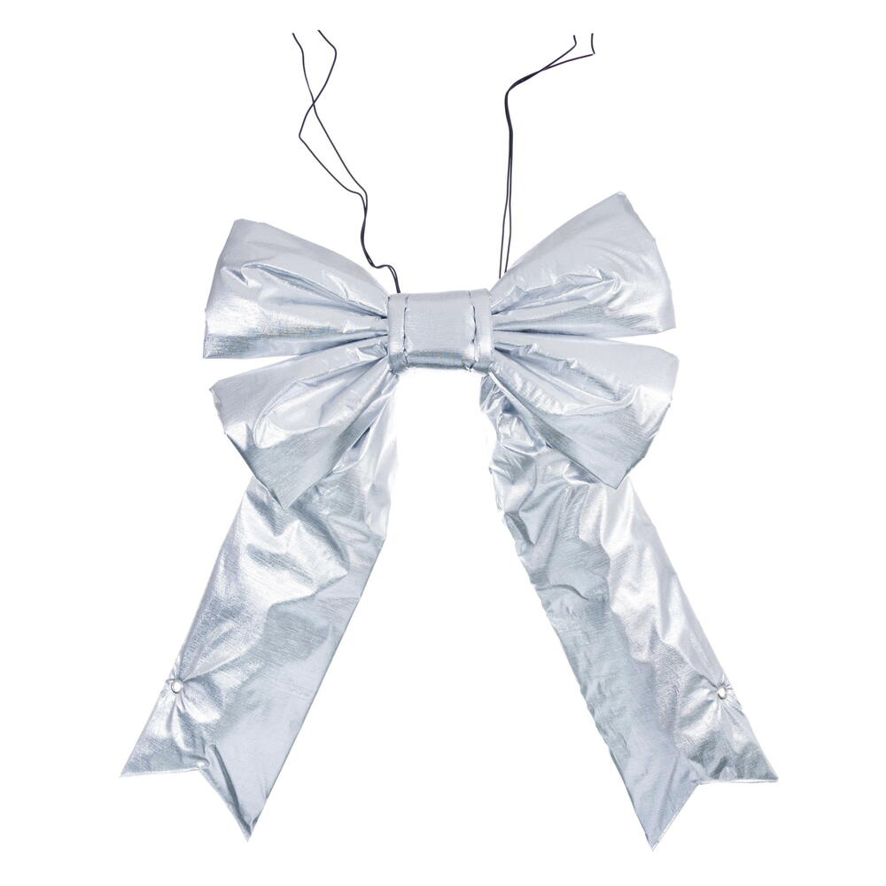 18” x 23” Silver Metallic UV Bow 6” Size