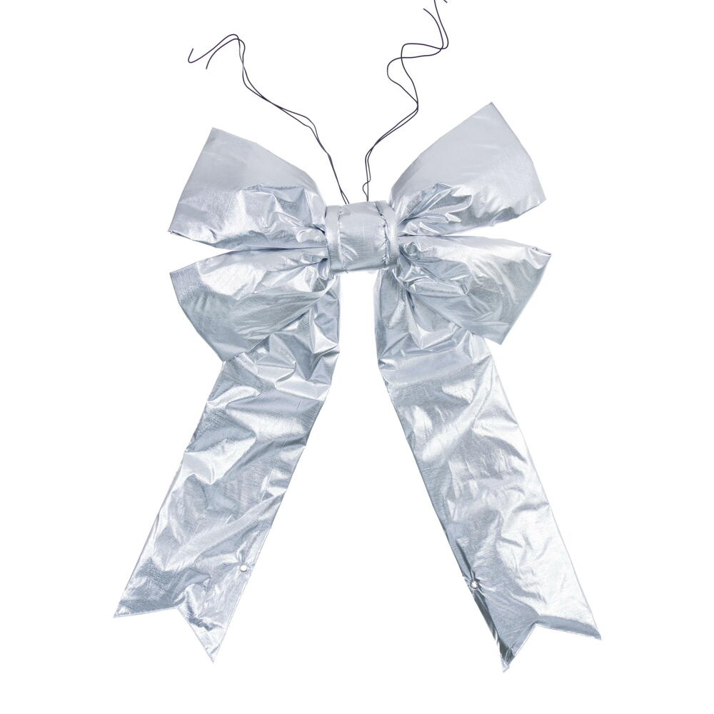 24” x 30” Silver Metallic UV Bow 7” Size