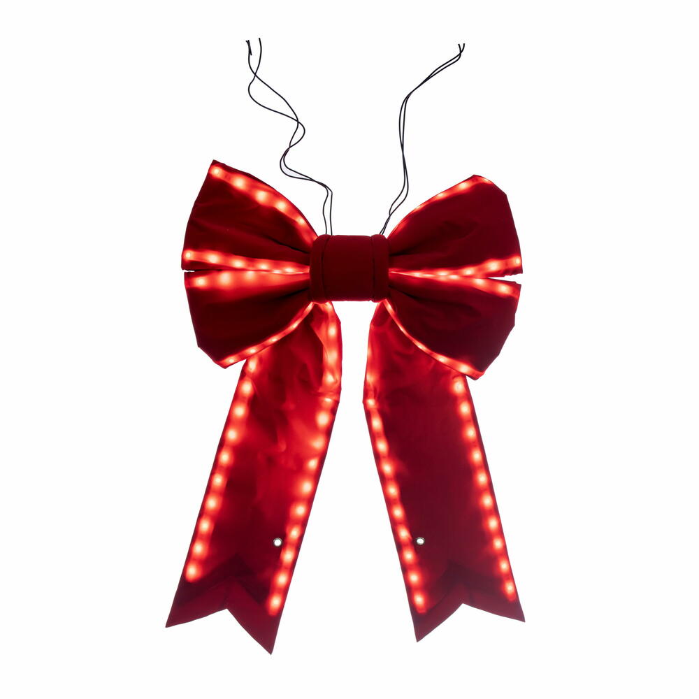 18” x 23” Red Velvet LED UV Bow 6” Size