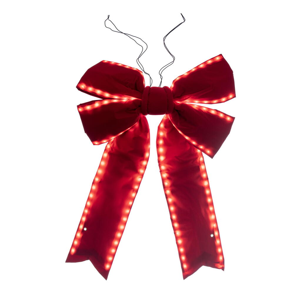 24” x 30” Red Velvet LED UV Bow 7” Size