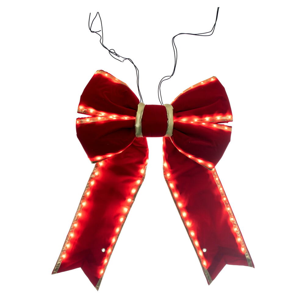 18” x 23” Red-Gold Velvet LED UV Bow 6”
