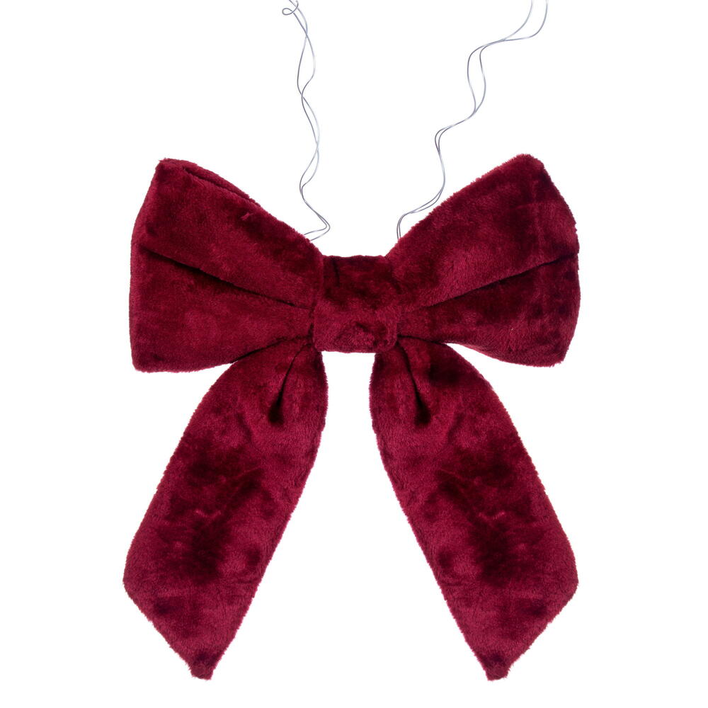 12” x 15” Burgundy Faux Fur Bow
