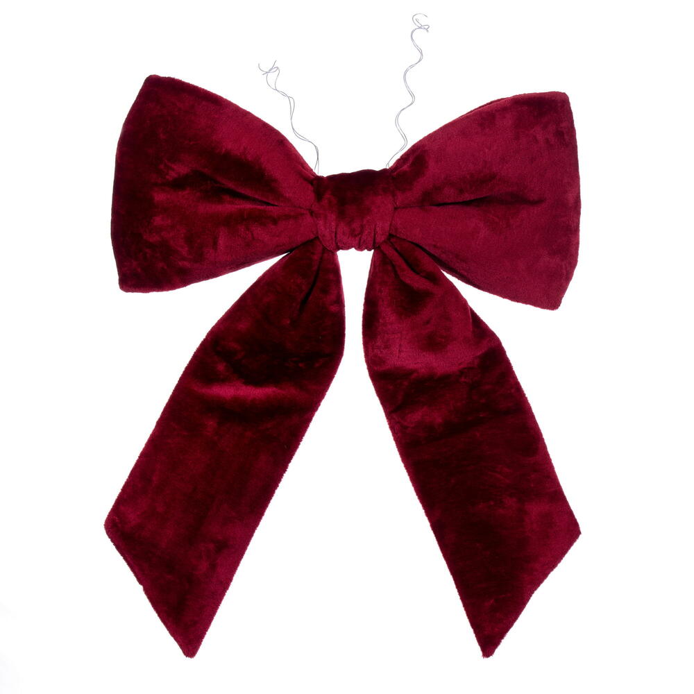 24” x 32” Burgundy Faux Fur Bow