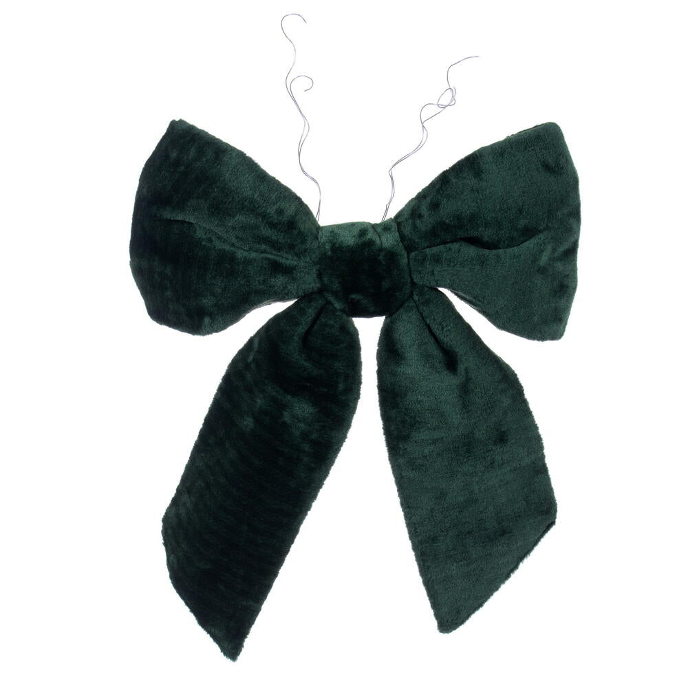 18” x 23” Dark Green Faux Fur Bow