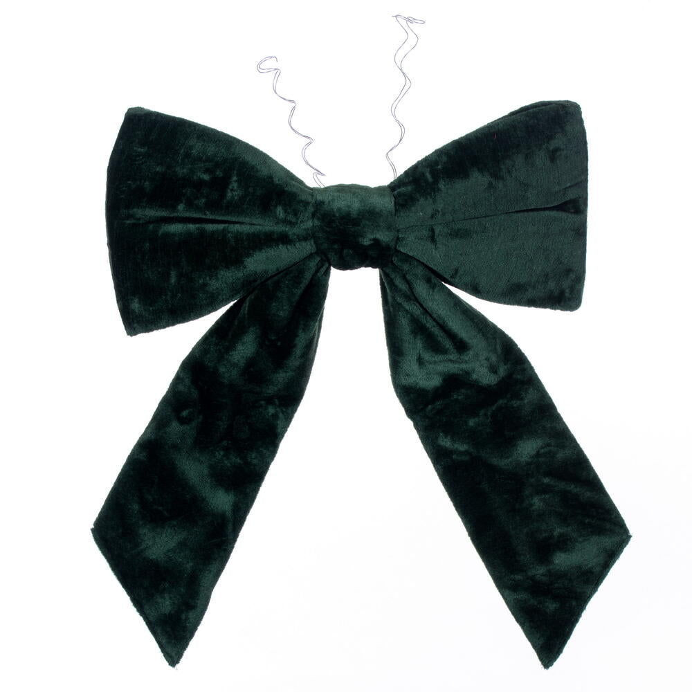 24” x 32” Dark Green Faux Fur Bow