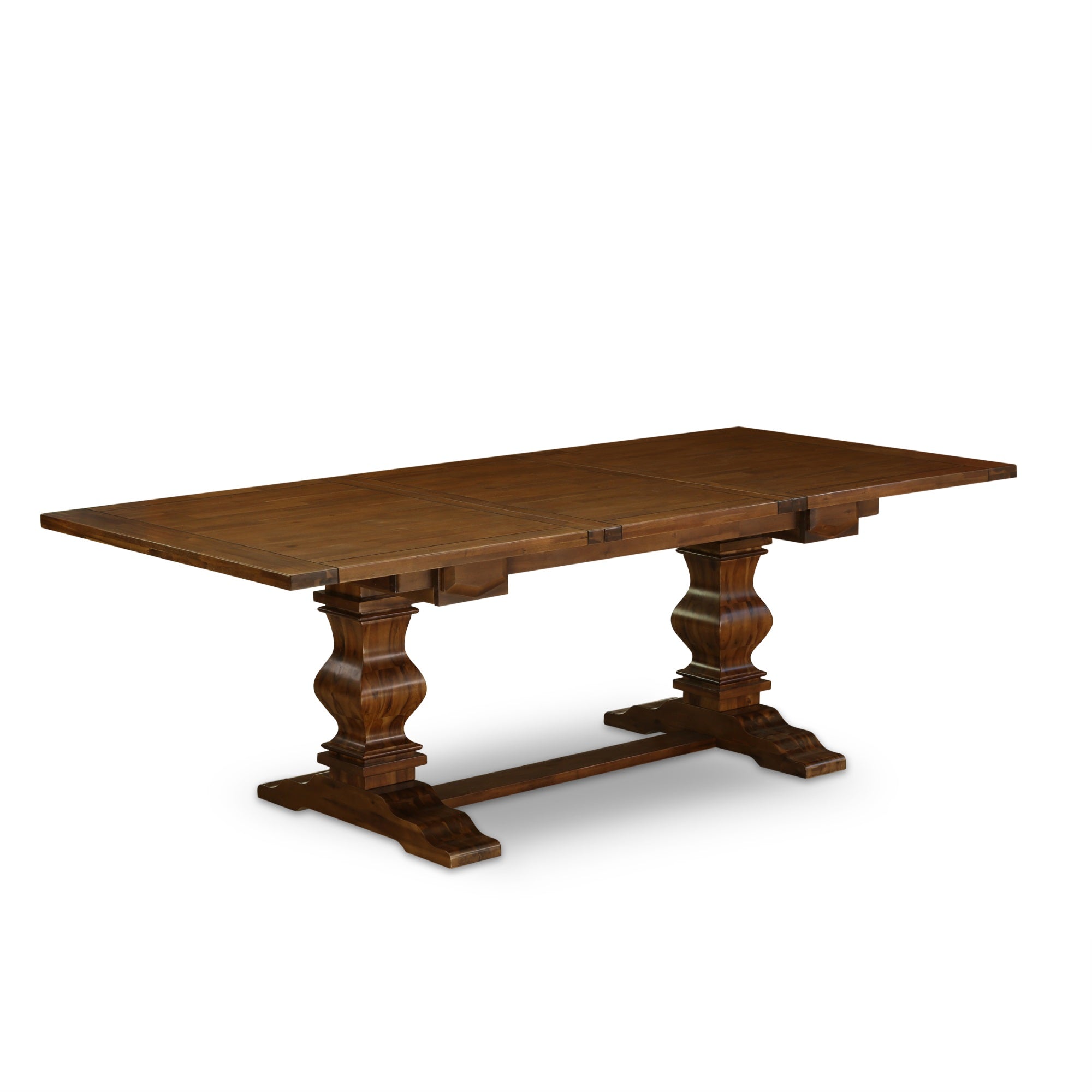 East West Furniture Laga5-87-40 Dining Table Set With Brown Oak Finish Chairs Legs And Brown Green Linen Fabric Chairs Set Of Four
