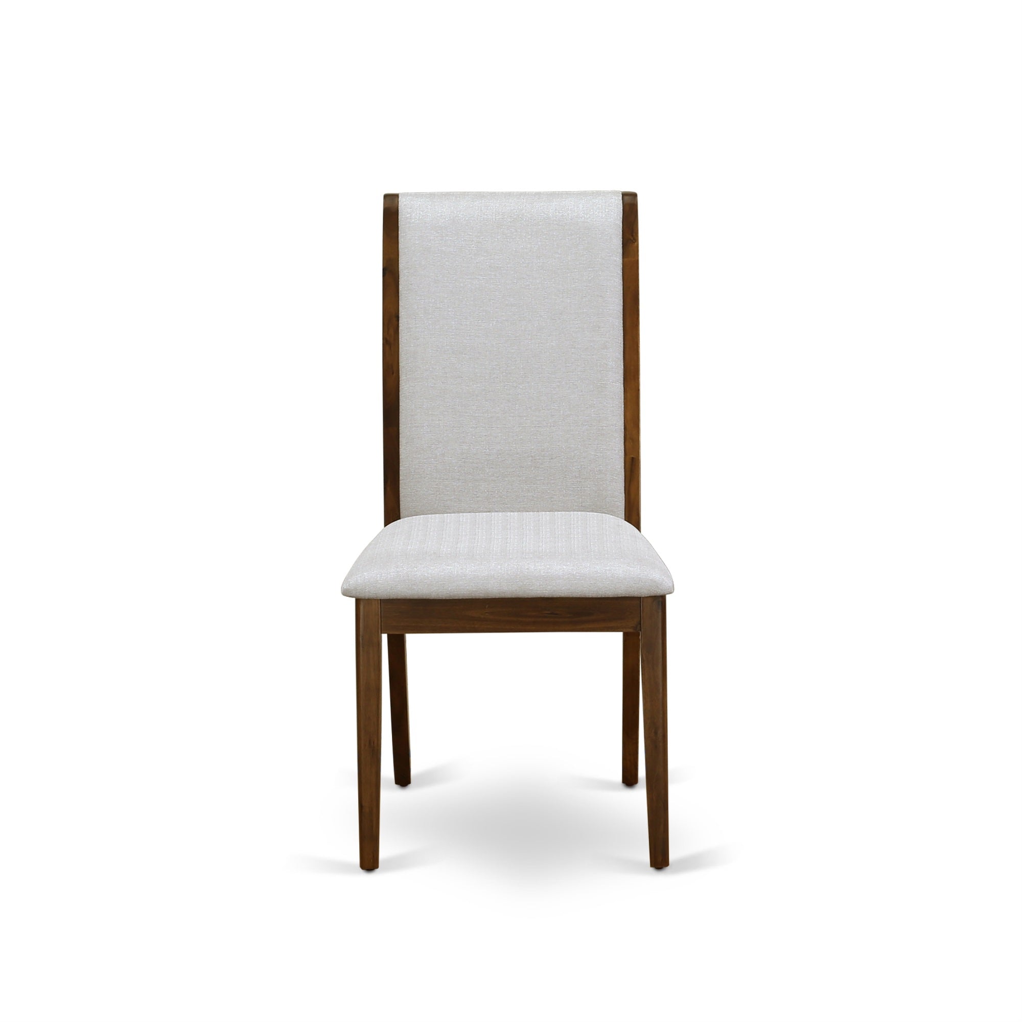 Lancy Parson Chair With Antique Walnut Leg And Grey Fabric Color