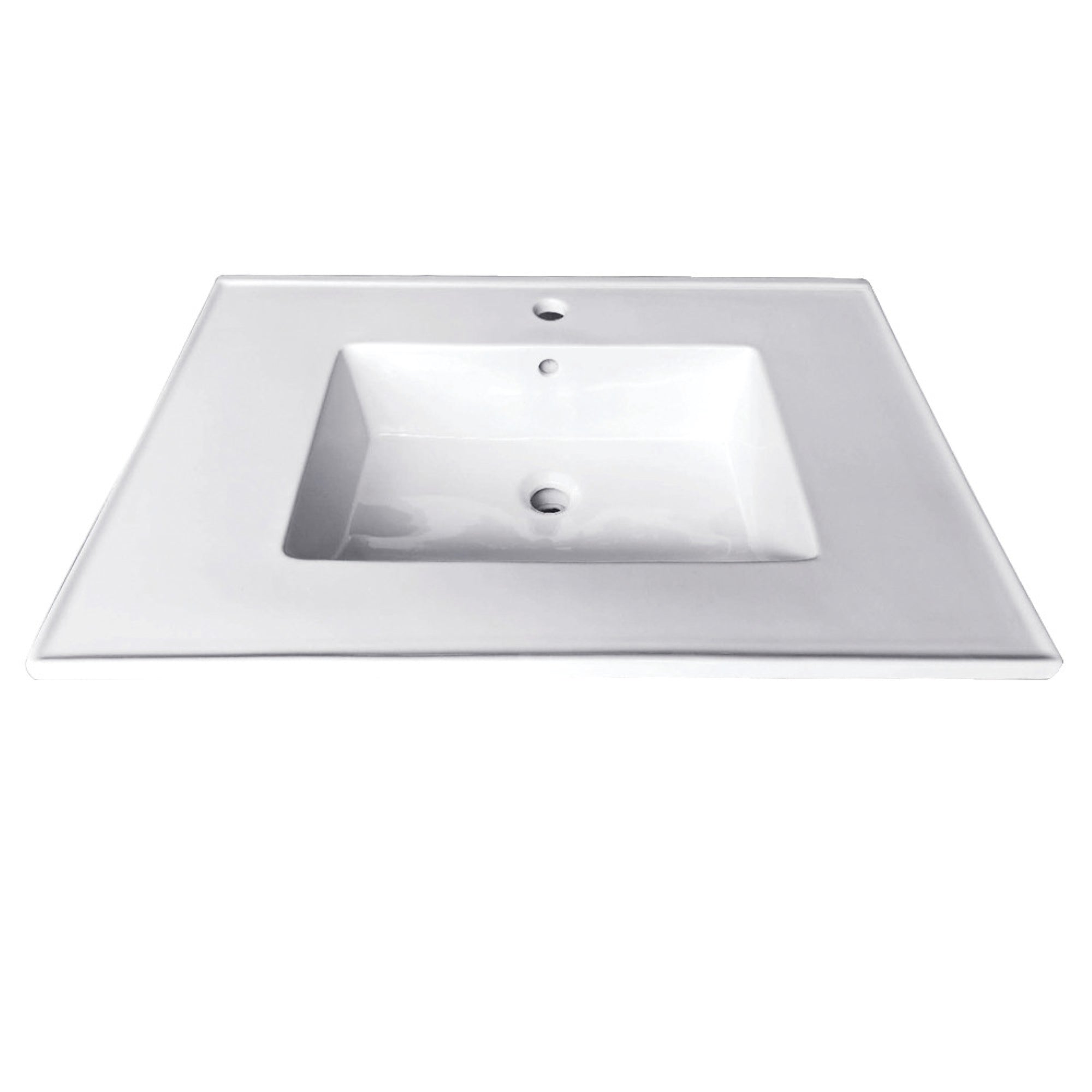 Fauceture Lbt252271 Continental 25-Inch X 22-Inch Ceramic Vanity Top With Integrated Basin 1H, White