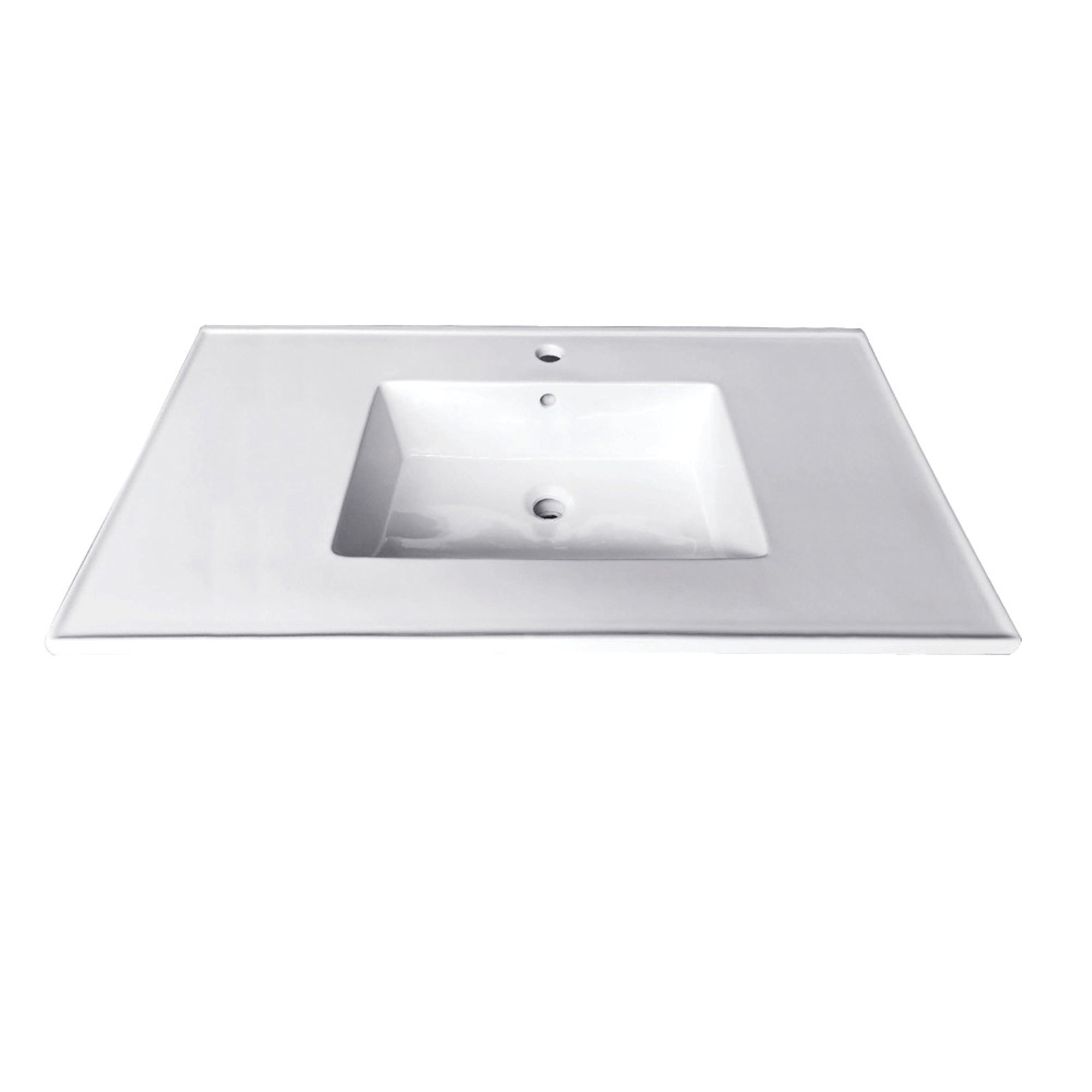 Fauceture Lbt312271 Continental 31-Inch X 22-Inch Ceramic Vanity Top With Integrated Basin 1H, White