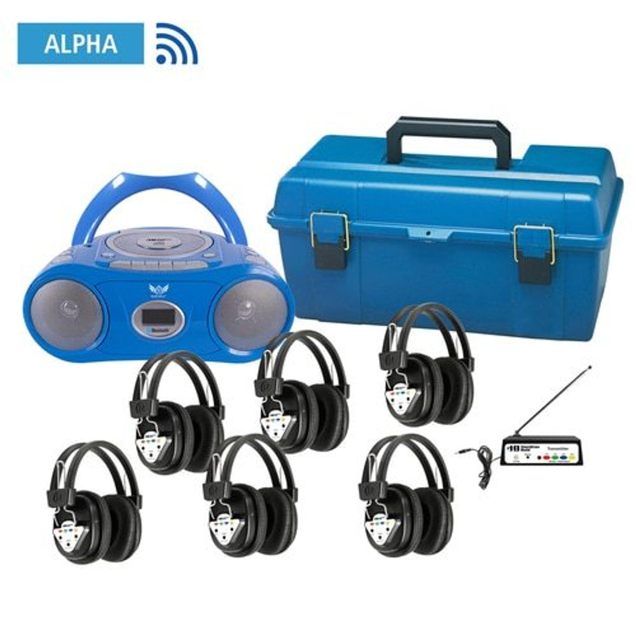 Hamiltonbuhl Wireless 6 Person Listening Center With Bluetooth, Cd/Cassette/Fm Boombox