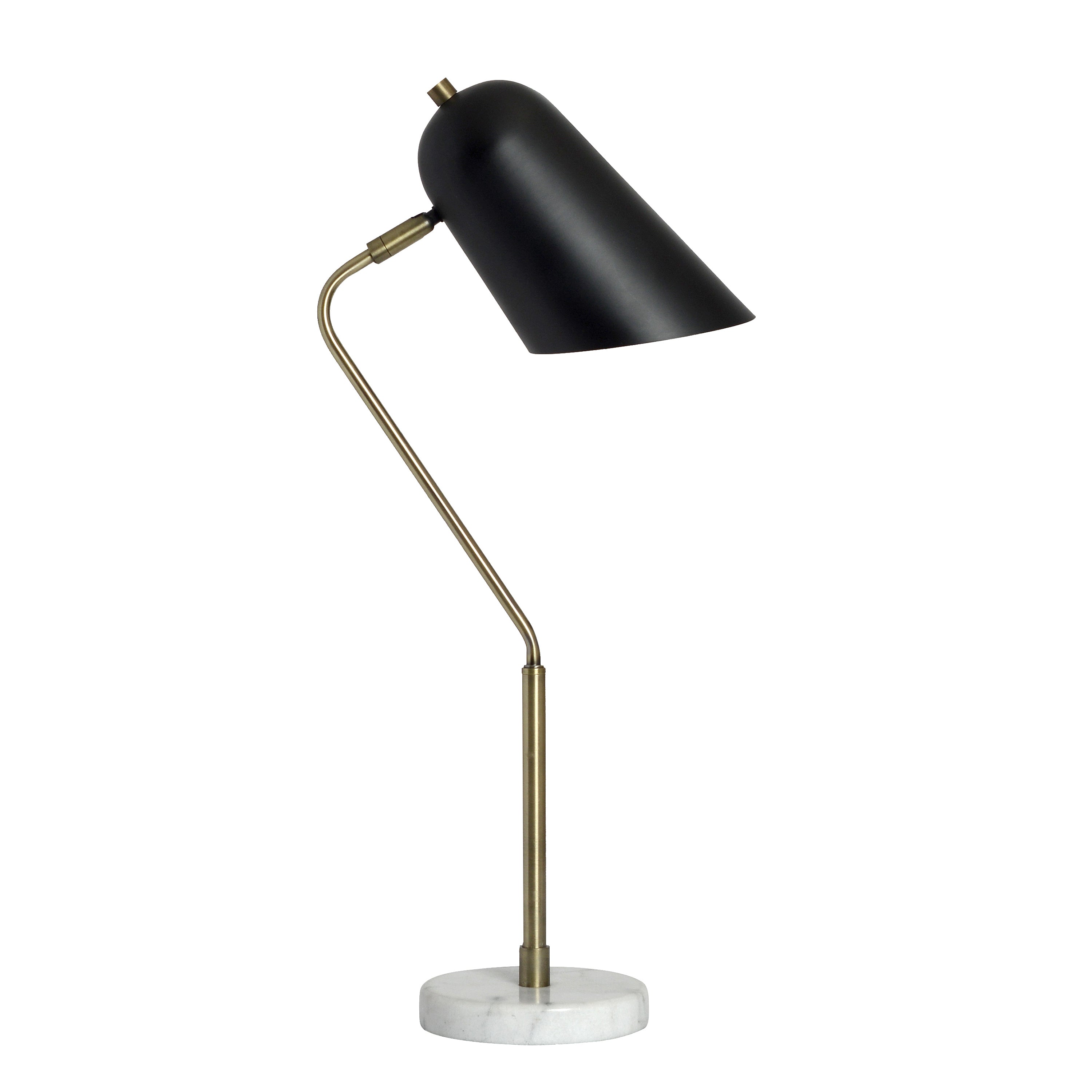 Elegant Designs Antique Brass And Marble Base Arched Desk Lamp