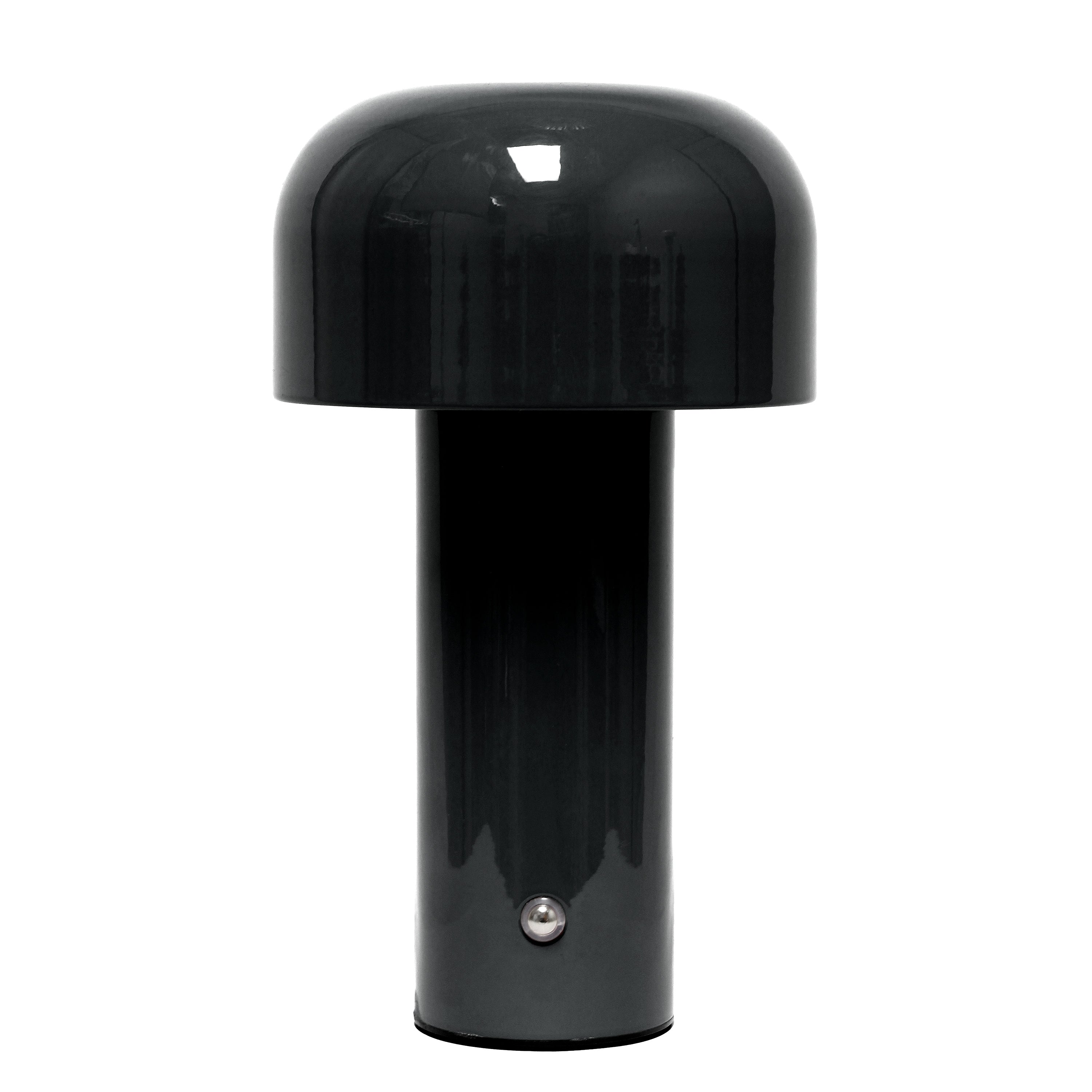 Simple Designs 8.26' Mushroom Magic Mini Dome Dimming Led Touch Lamp, Portable And Rechargeable, Black