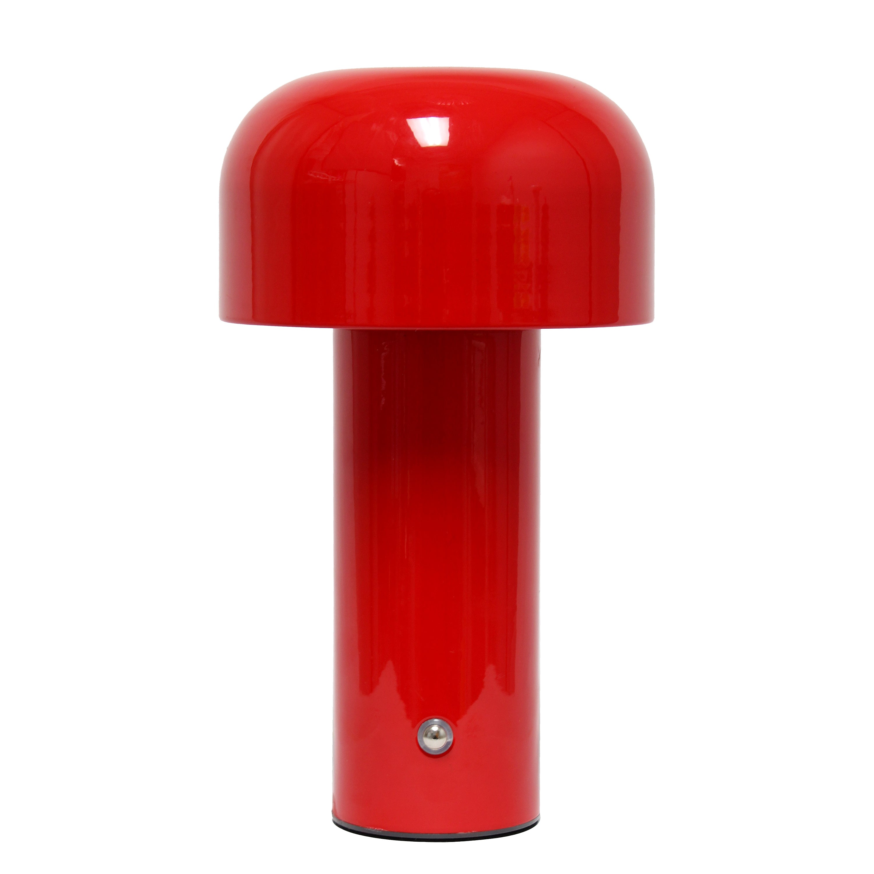 Simple Designs 8.26' Mushroom Magic Mini Dome Dimming Led Touch Lamp, Portable And Rechargeable, Red