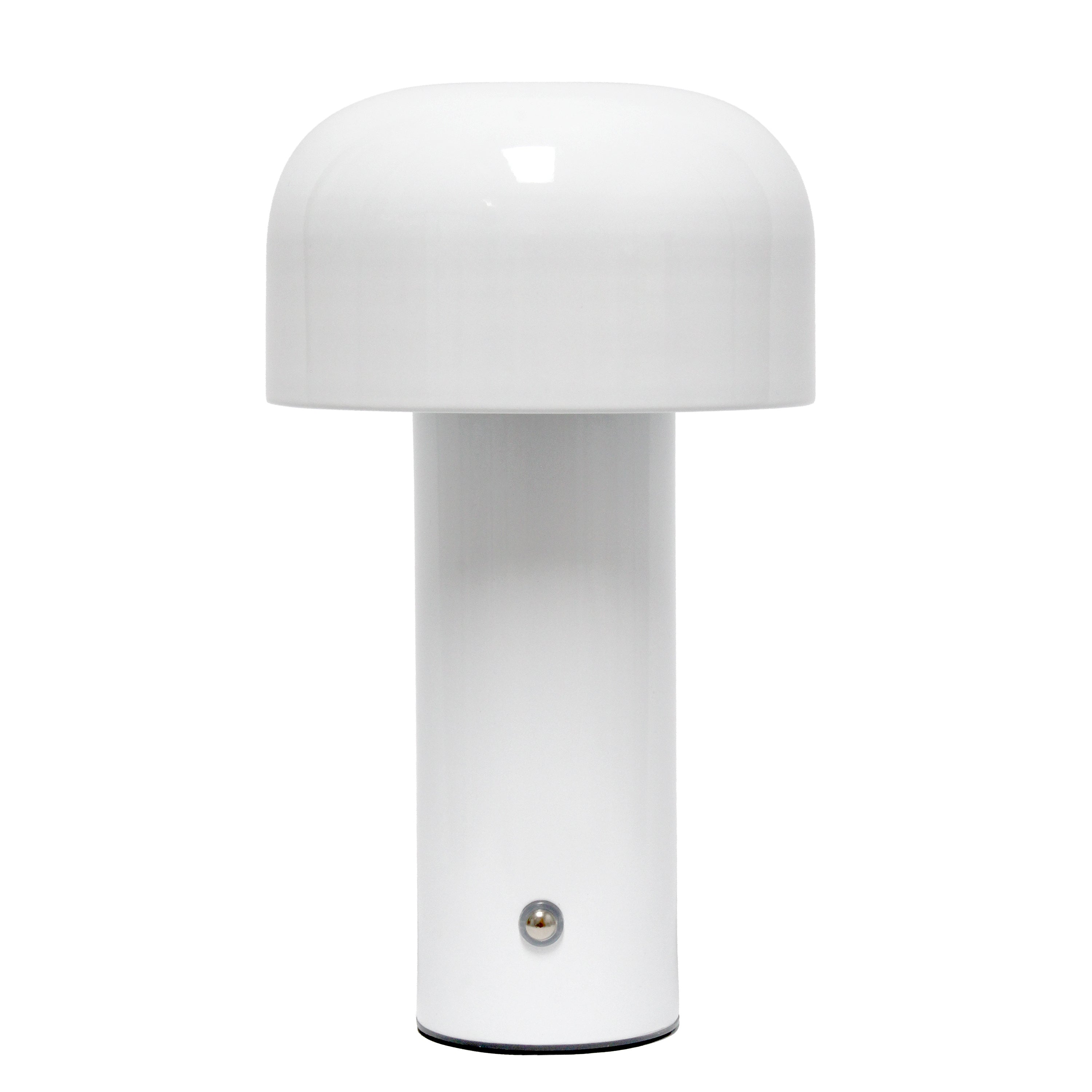 Simple Designs 8.26' Mushroom Magic Mini Dome Dimming Led Touch Lamp, Portable And Rechargeable, White