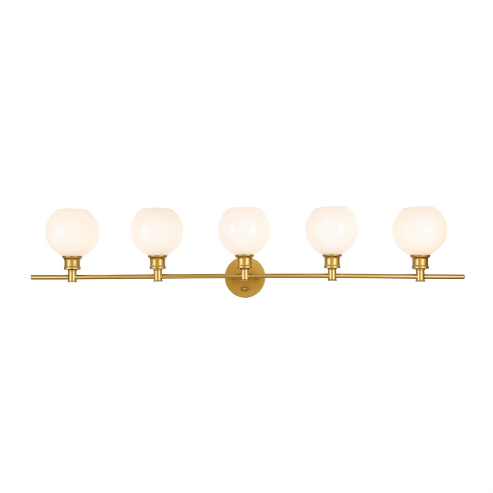 Collier 5 Light Brass And Frosted White Glass Wall Sconce
